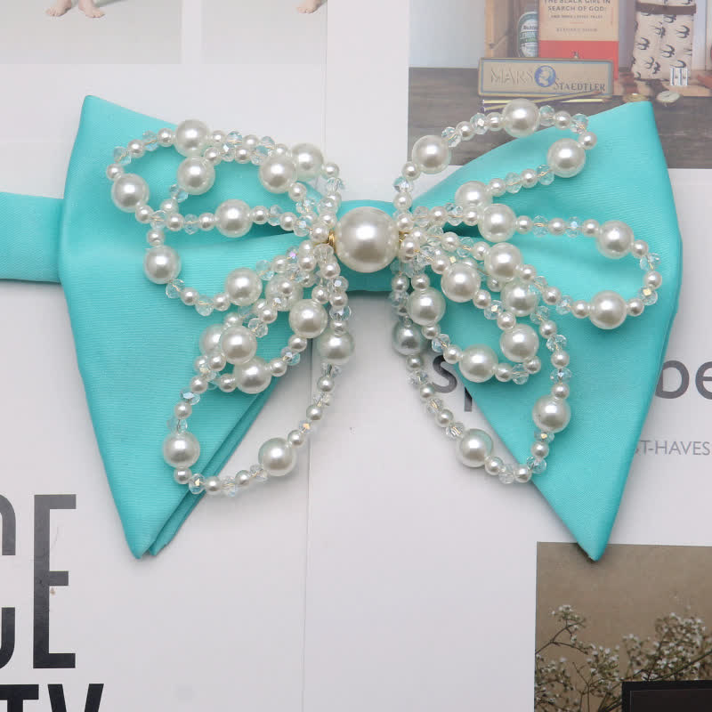 Papillon oversize a punta con perle finte uniche da uomo