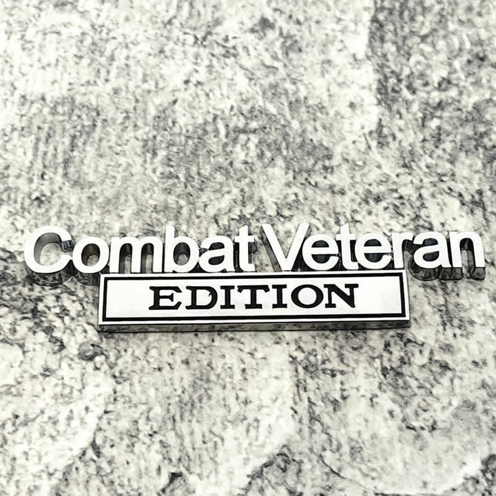 Adesivo in metallo per auto Combat Veteran EDITION