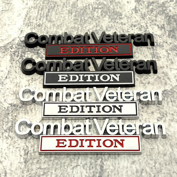 Adesivo in metallo per auto Combat Veteran EDITION