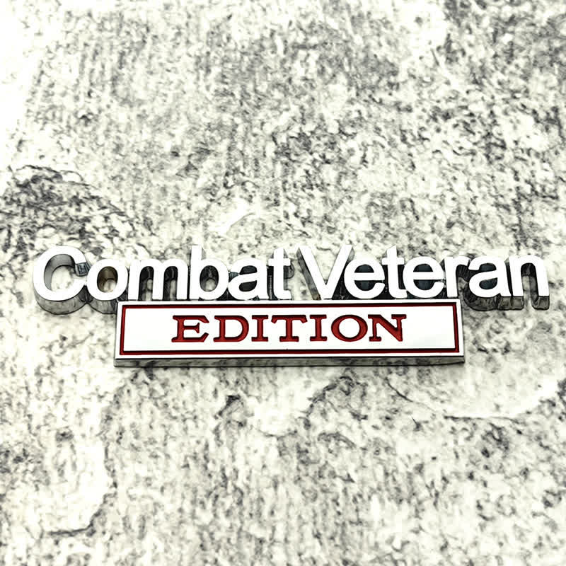 Adesivo in metallo per auto Combat Veteran EDITION