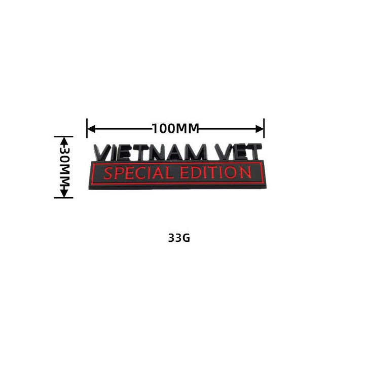 Distintivo per auto adesivo in metallo VIETNAM VET EDITION