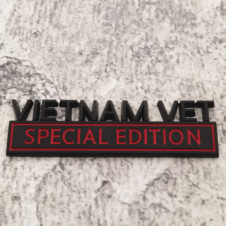 Distintivo per auto adesivo in metallo VIETNAM VET EDITION - Nero e rosso - image 3