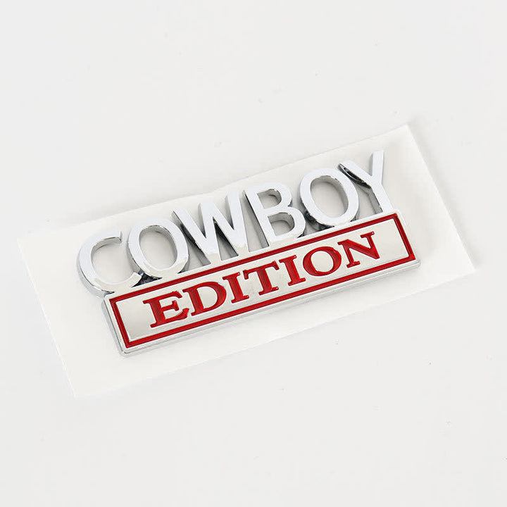 Adesivo ABS COWBOY EDITION Emblema distintivo per auto - Argento e rosso - image 2