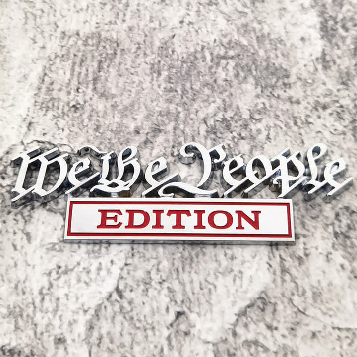 Distintivo per auto adesivo in metallo We The People EDITION - Argento e rosso - image 3