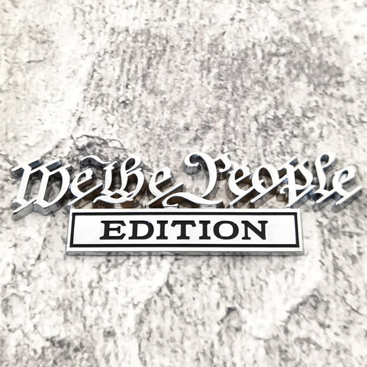 Distintivo per auto adesivo in metallo We The People EDITION - Argento e nero - image 1