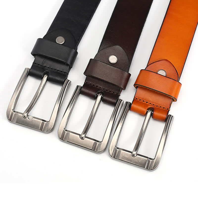 Cintura unisex in pelle con borchie esagonali