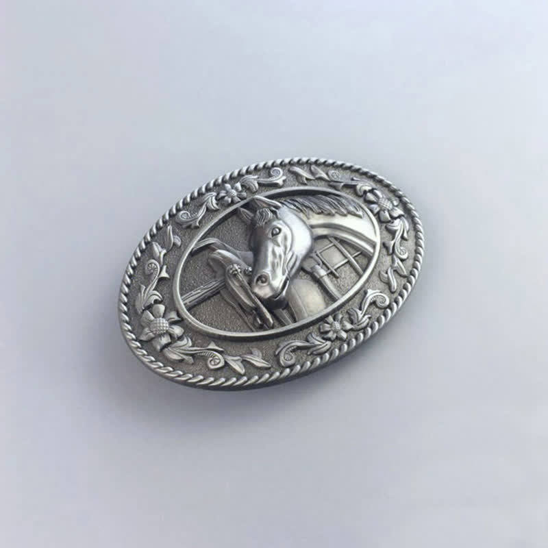 Cintura in pelle con fibbia smaltata a forma di testa di cavallo fai da te da uomo - image 10