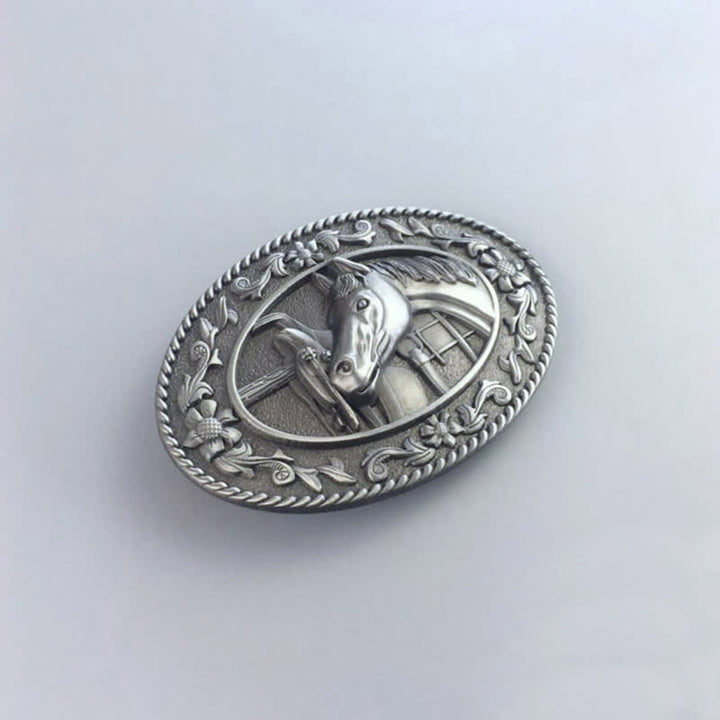 Cintura in pelle con fibbia smaltata a forma di testa di cavallo fai da te da uomo - image 10