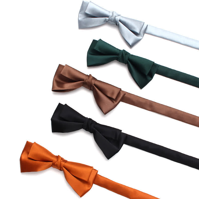 Papillon da uomo elegante, tinta unita, unico, a doppio strato