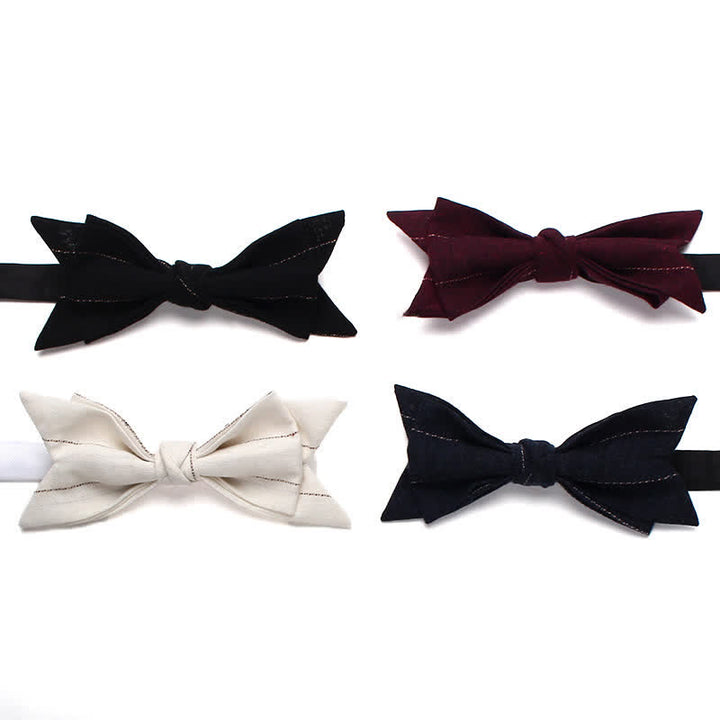 Papillon da matrimonio a righe casual da uomo a forma di punta