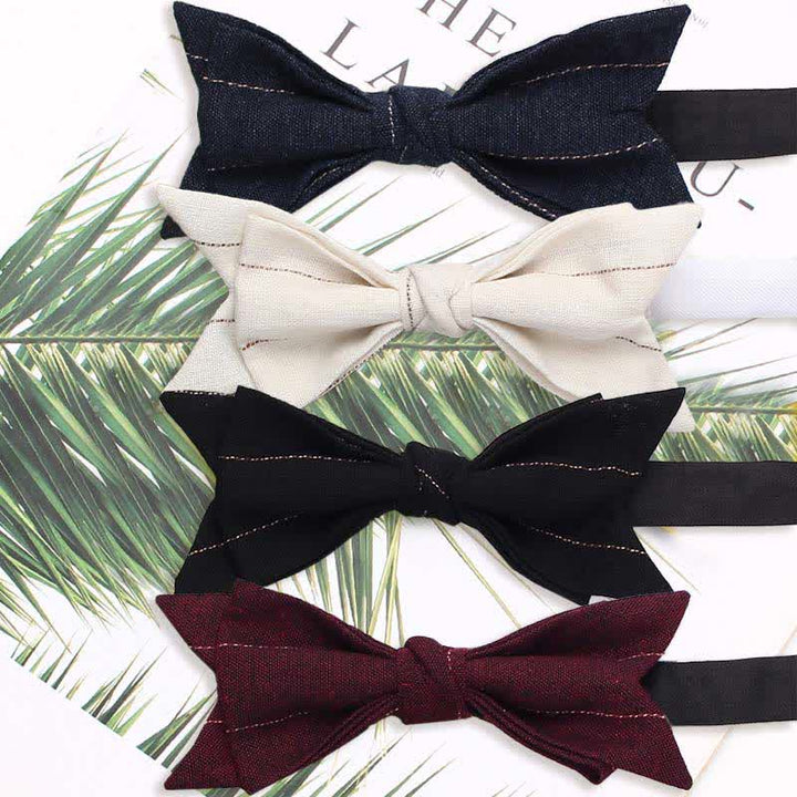 Papillon da matrimonio a righe casual da uomo a forma di punta