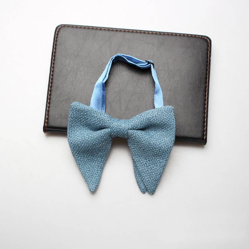 Papillon oversize a punta in lino e cotone da uomo - CadettoBlu - image 7