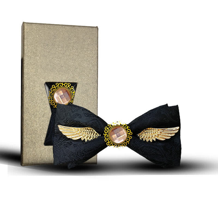 Papillon da uomo con pietre preziose e ali dorate