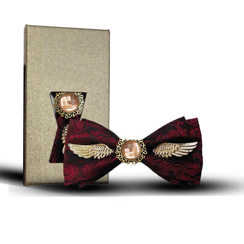 Papillon da uomo con pietre preziose e ali dorate