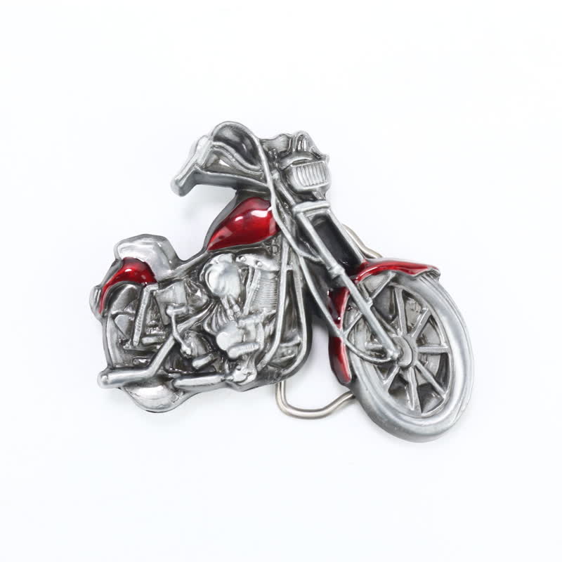 Cintura in pelle con fibbia da motocicletta fai da te da uomo
