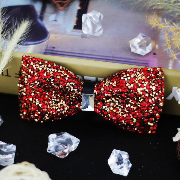 Papillon di lusso con perline e strass di cristallo da uomo