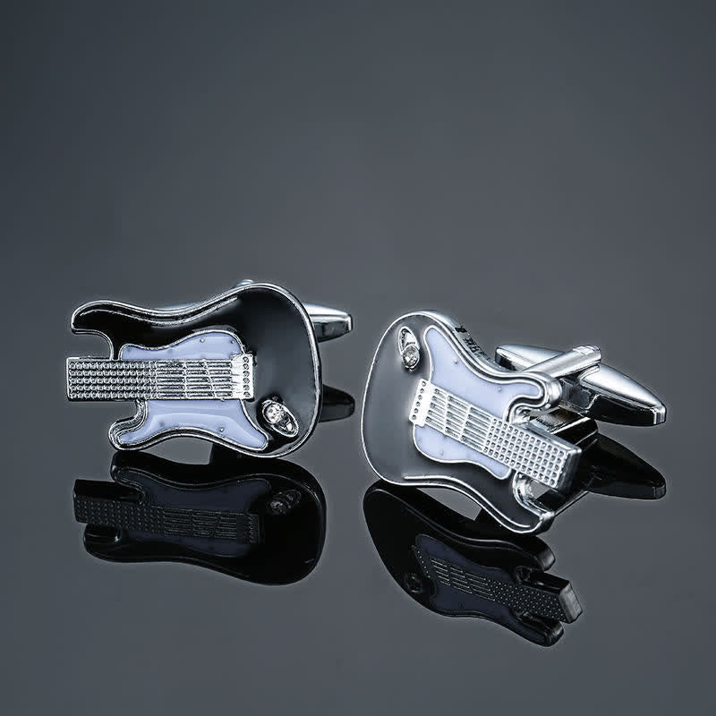 Gemelli da uomo eleganti con nota di strumento musicale - Chitarra nera - image 20