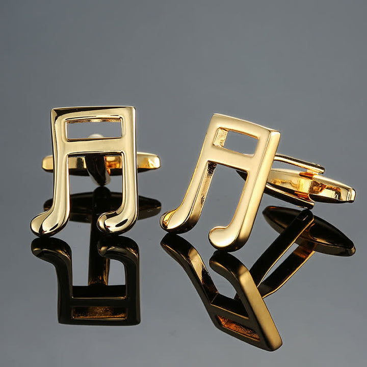 Gemelli da uomo eleganti con nota di strumento musicale - Semicroma d'oro - image 9