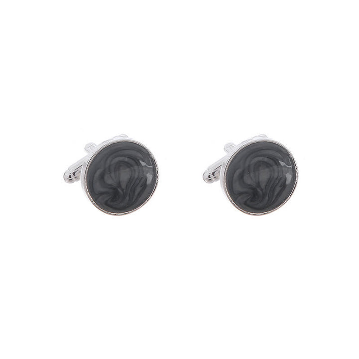Gemelli da camicia versatili da uomo in stile rotondo - Nero - image 7