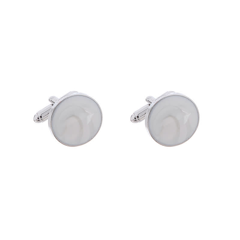 Gemelli da camicia versatili da uomo in stile rotondo - Bianco - image 8