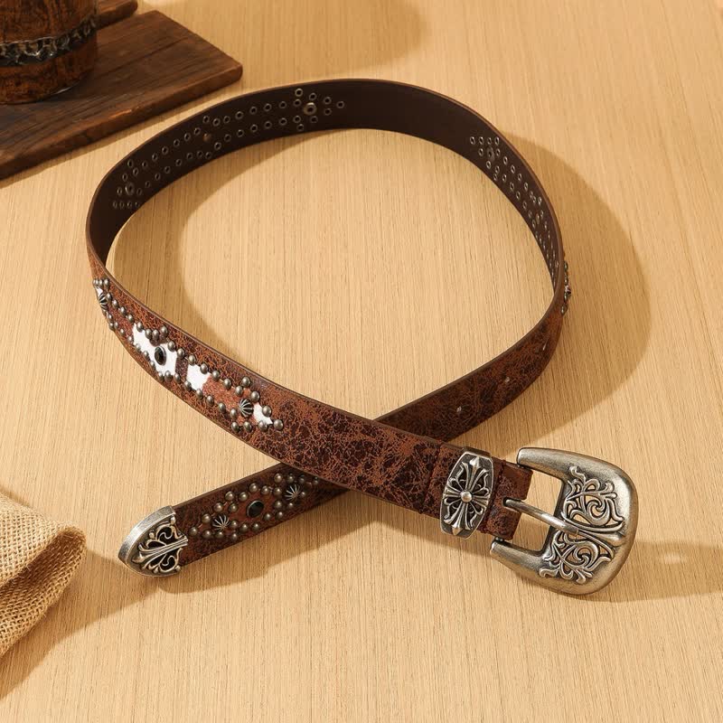 Cintura in pelle con giunture in pelliccia imitata retrò da donna