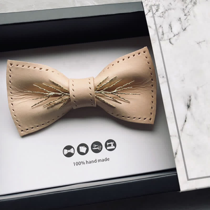 Papillon personalizzato in pelle conciata al vegetale da uomo