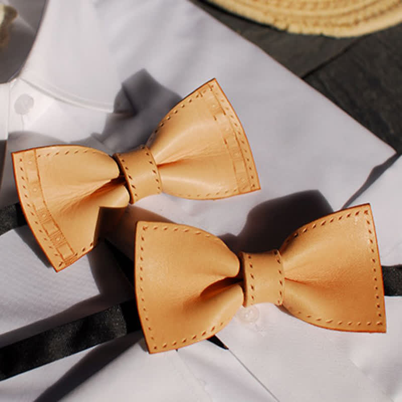 Papillon personalizzato in pelle conciata al vegetale da uomo