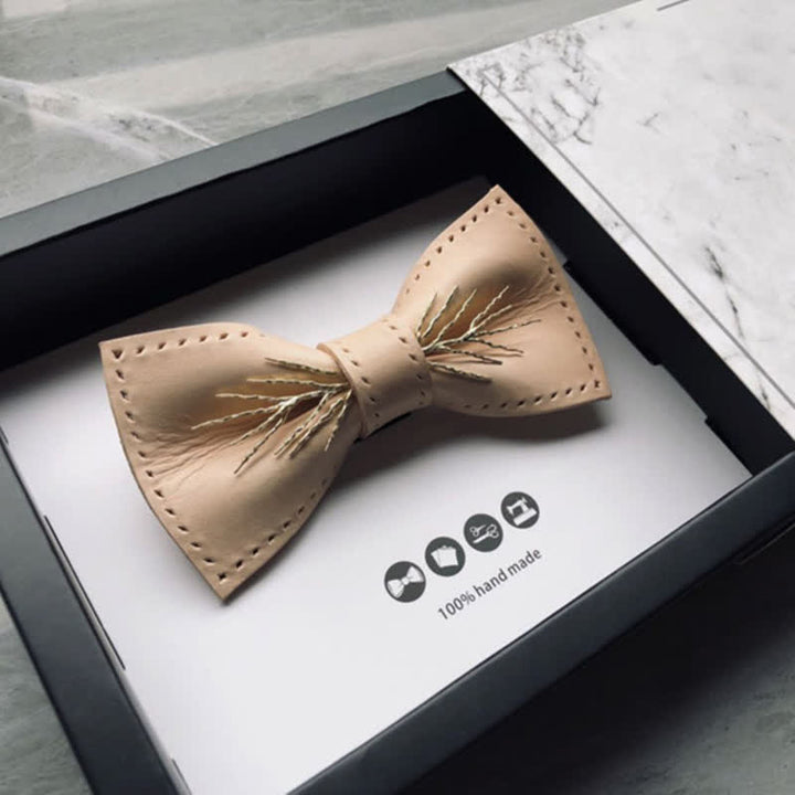 Papillon personalizzato in pelle conciata al vegetale da uomo
