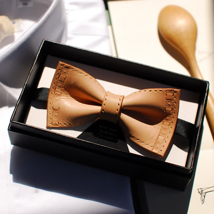 Papillon personalizzato in pelle conciata al vegetale da uomo