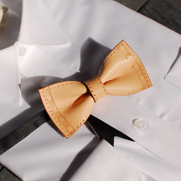 Papillon personalizzato in pelle conciata al vegetale da uomo