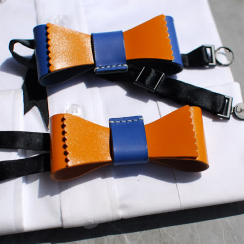 Papillon da uomo in pelle conciata con colori unici