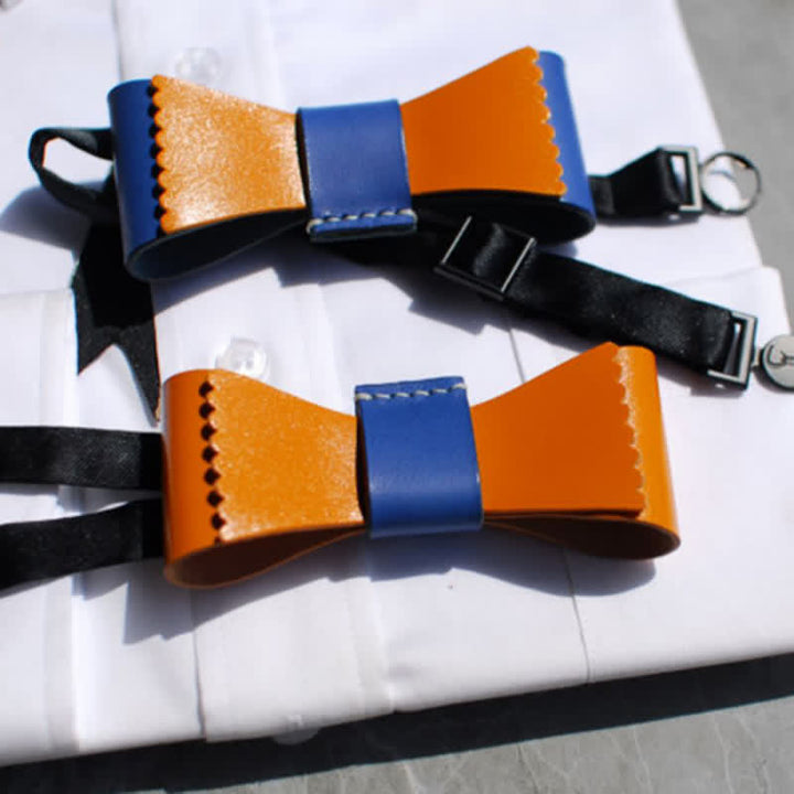 Papillon da uomo in pelle conciata con colori unici