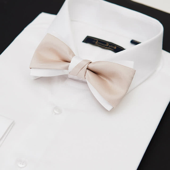 Papillon doppio strato rosa e bianco delicato da uomo
