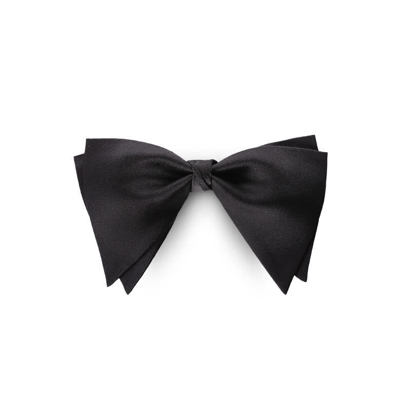 Papillon oversize a punta elegante da sposo per uomo - Nero - image 3