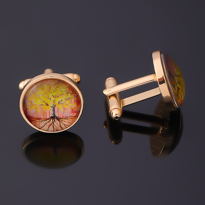 Gemelli da uomo con albero della vita in oro - image 3