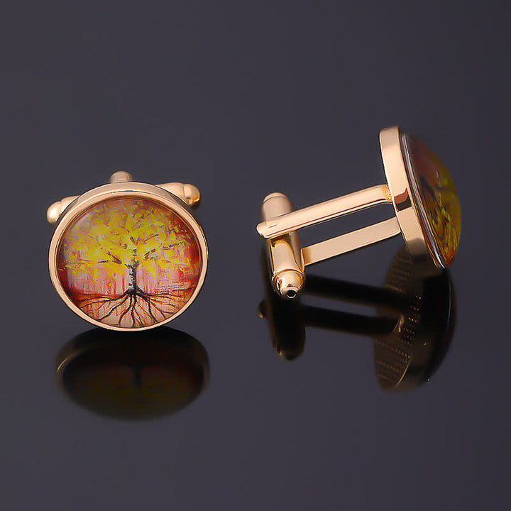 Gemelli da uomo con albero della vita in oro - image 3