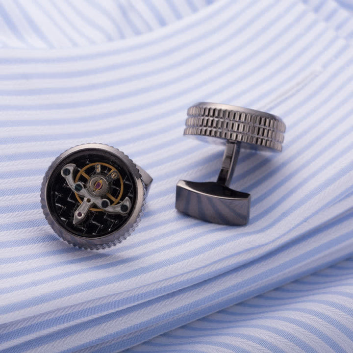 Gemelli da polso da uomo con orologio meccanico Tourbillon - image 3