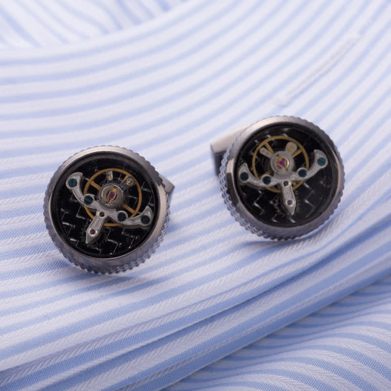 Gemelli da polso da uomo con orologio meccanico Tourbillon - image 2