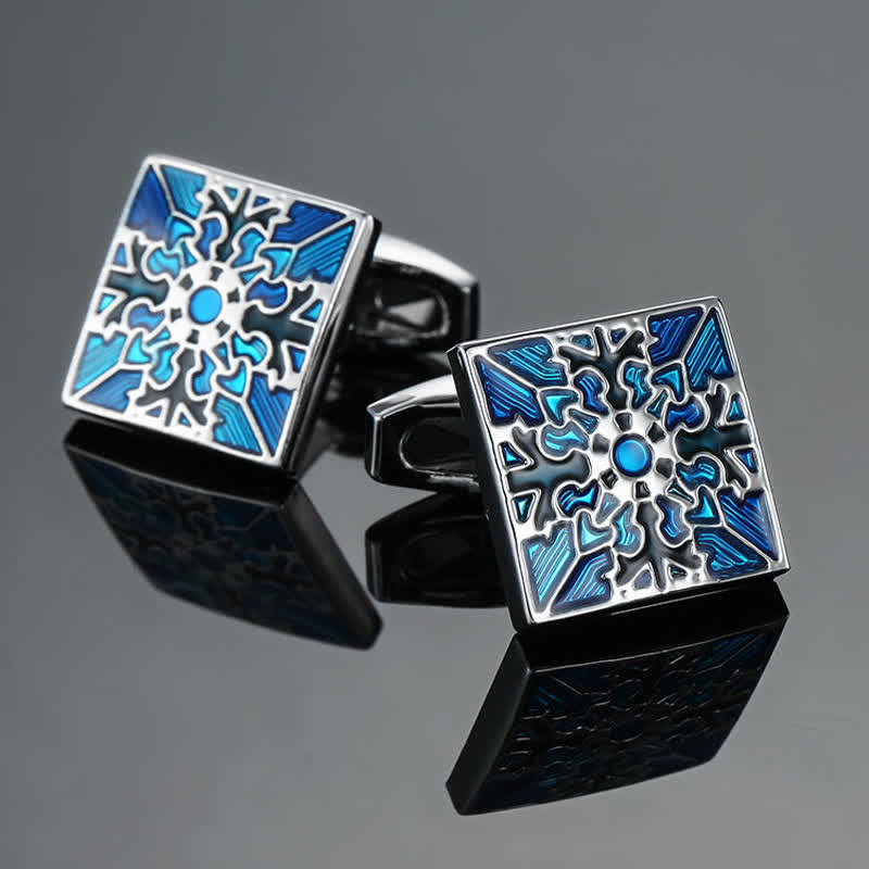 Gemelli quadrati smaltati serie blu da uomo - Stile n. 4 - image 3