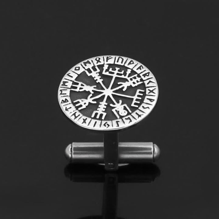 Gemelli da uomo con bussola vichinga e runa Vegvisir - image 3