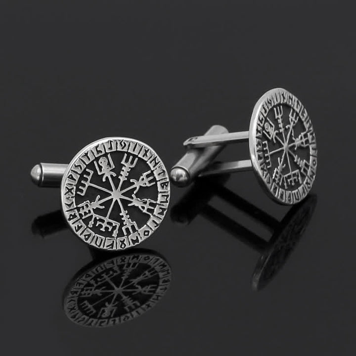 Gemelli da uomo con bussola vichinga e runa Vegvisir - image 1