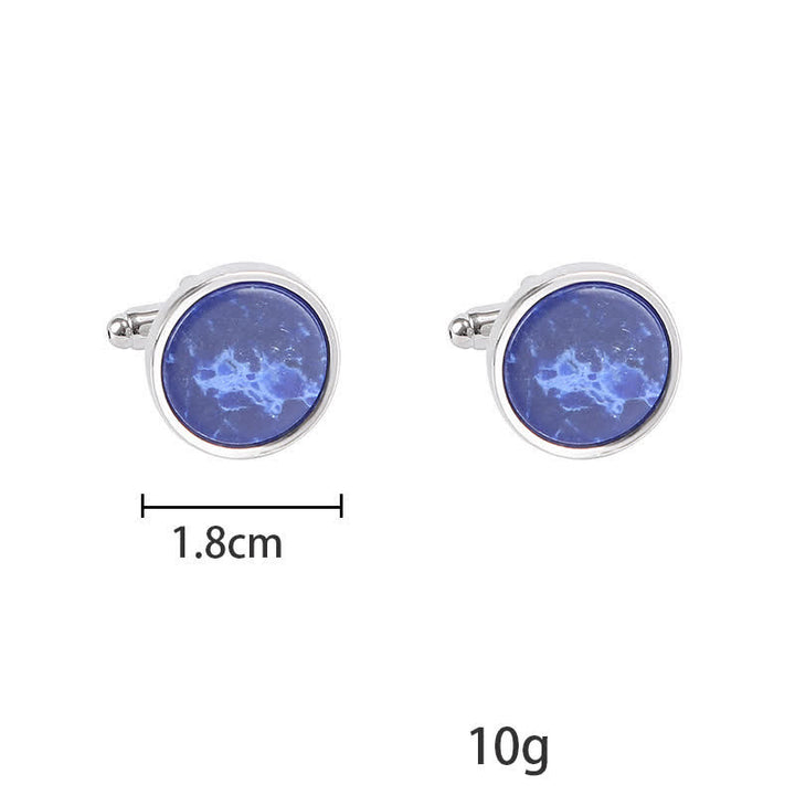 Gemelli da uomo con motivo in pietra di marmo - image 6