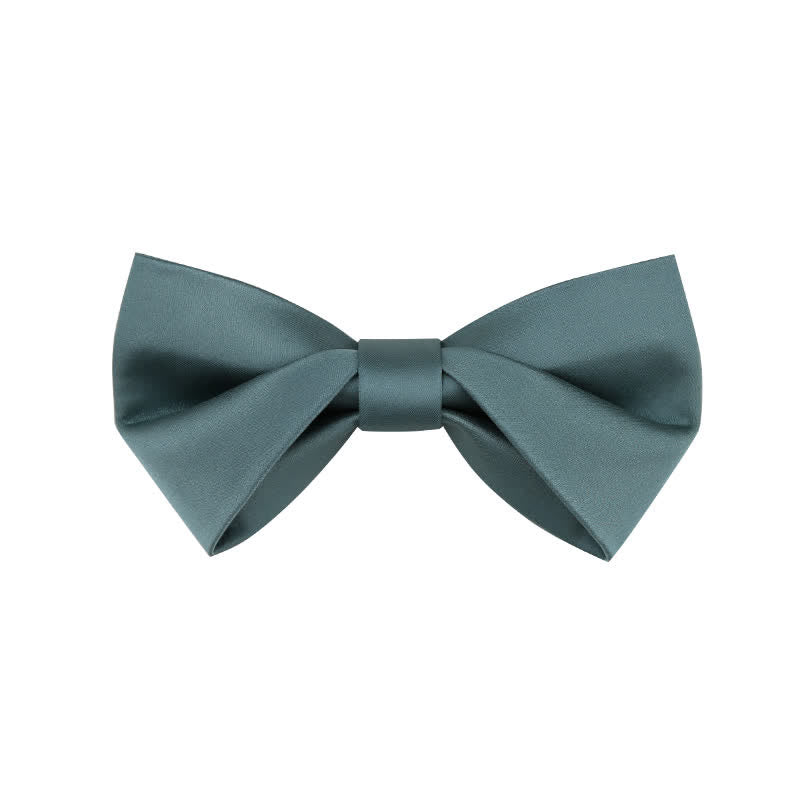 Papillon da sposa classico semplice da uomo, tinta unita - Stile n. 2 - Ciano scuro - image 8