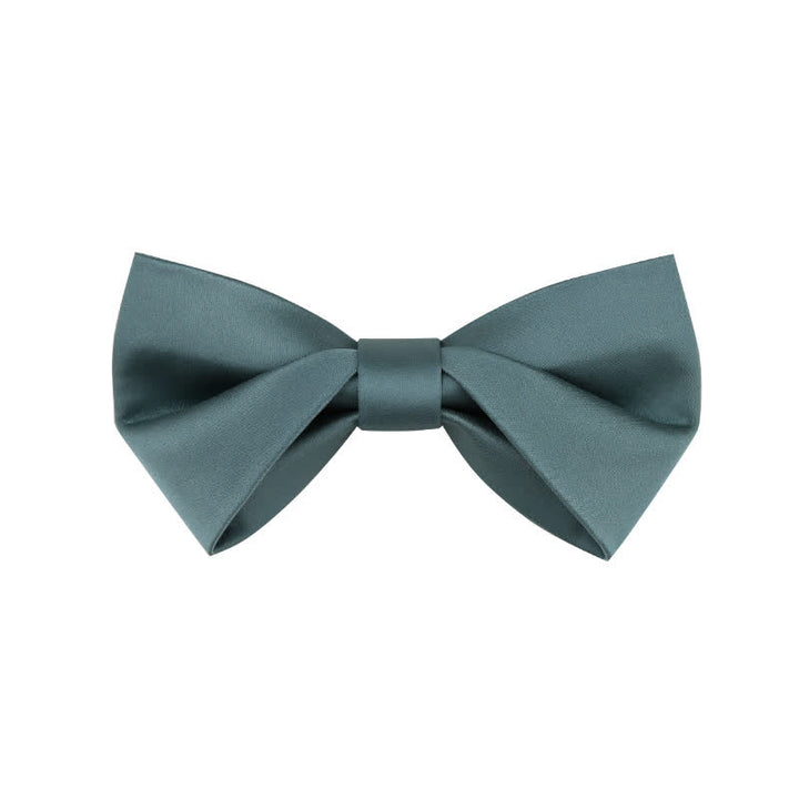 Papillon da sposa classico semplice da uomo, tinta unita - Stile n. 2 - Ciano scuro - image 8