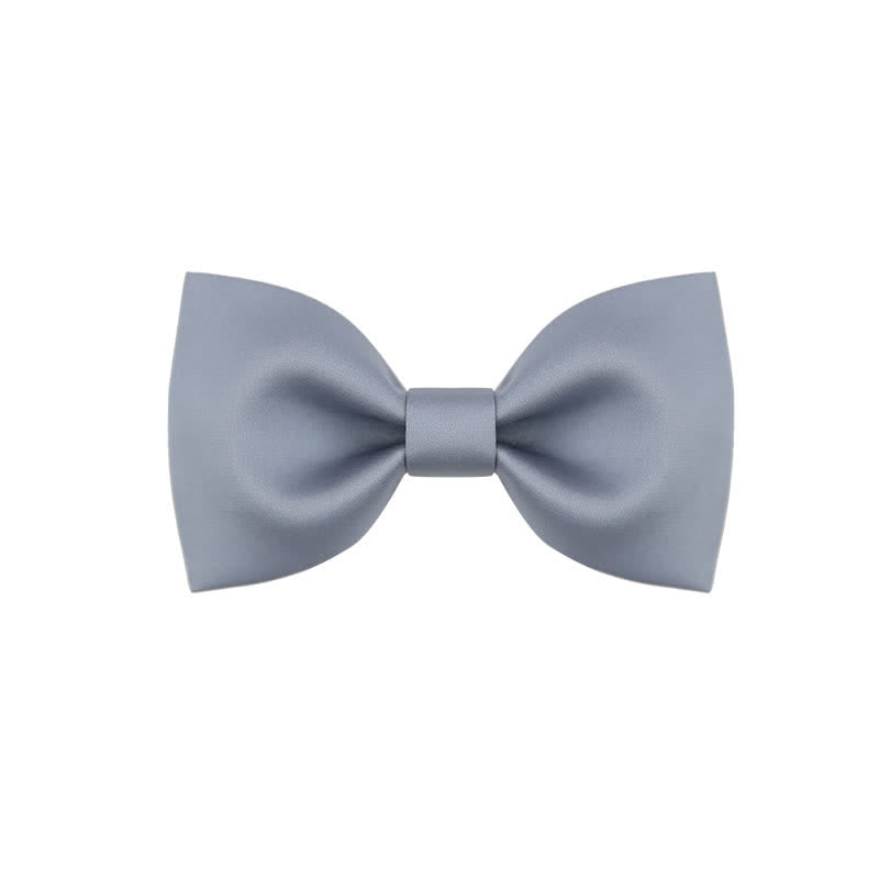 Papillon da sposa classico semplice da uomo, tinta unita - Stile n. 1 - BluAcciaioChiaro - image 9