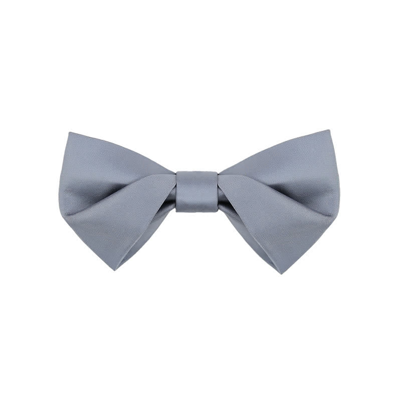 Papillon da sposa classico semplice da uomo, tinta unita - Stile n. 2 - BluAcciaioChiaro - image 10
