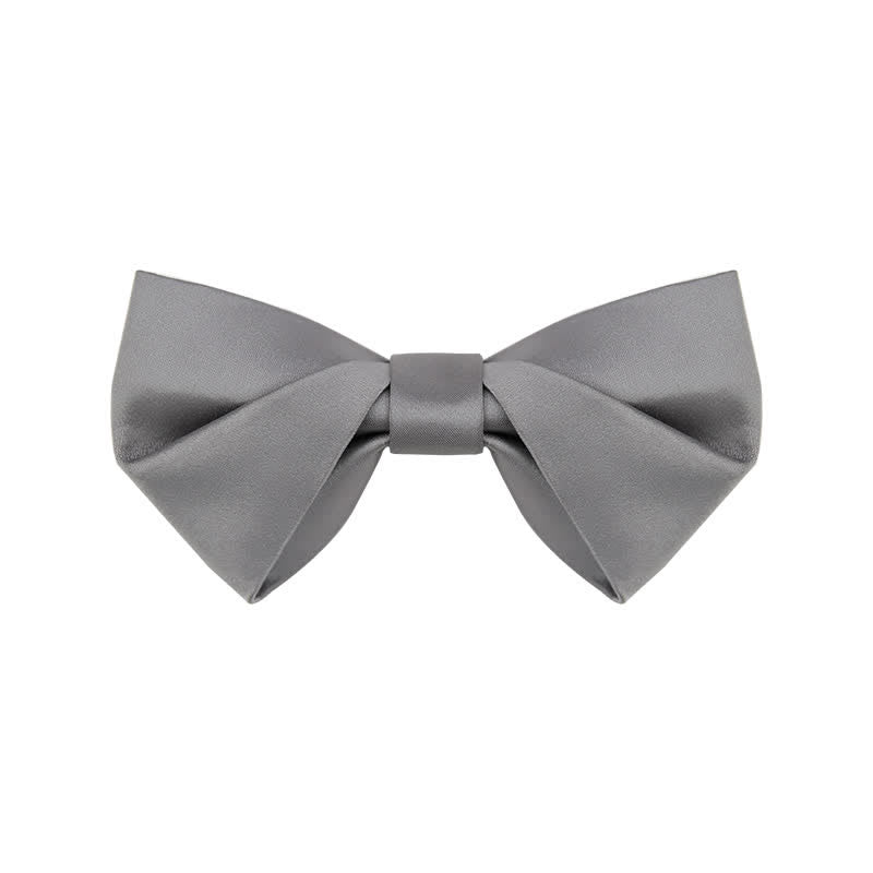Papillon da sposa classico semplice da uomo, tinta unita - Stile n. 2 - Grigio - image 12