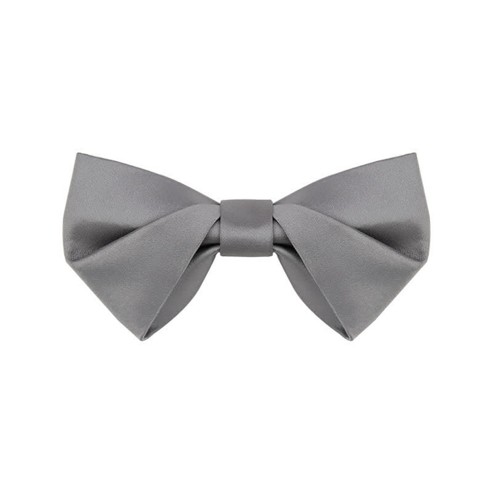 Papillon da sposa classico semplice da uomo, tinta unita - Stile n. 2 - Grigio - image 12