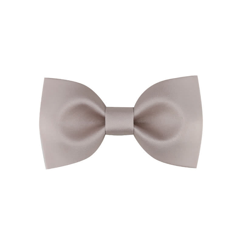 Papillon da sposa classico semplice da uomo, tinta unita - Stile n. 1 - Rosa chiaro - image 15