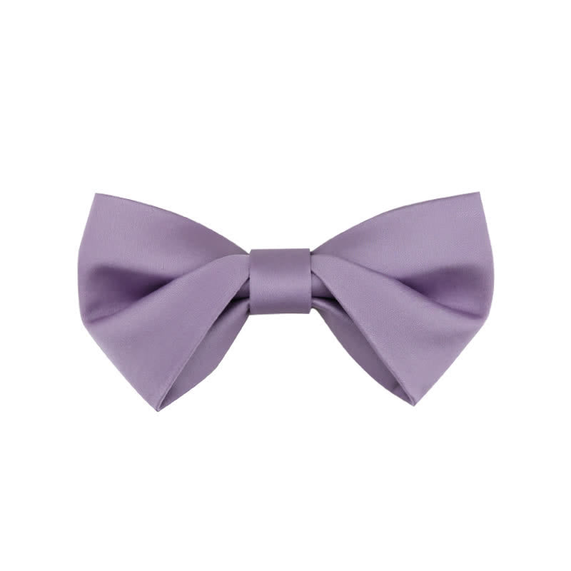 Papillon da sposa classico semplice da uomo, tinta unita - Stile n. 2 - Viola - image 20